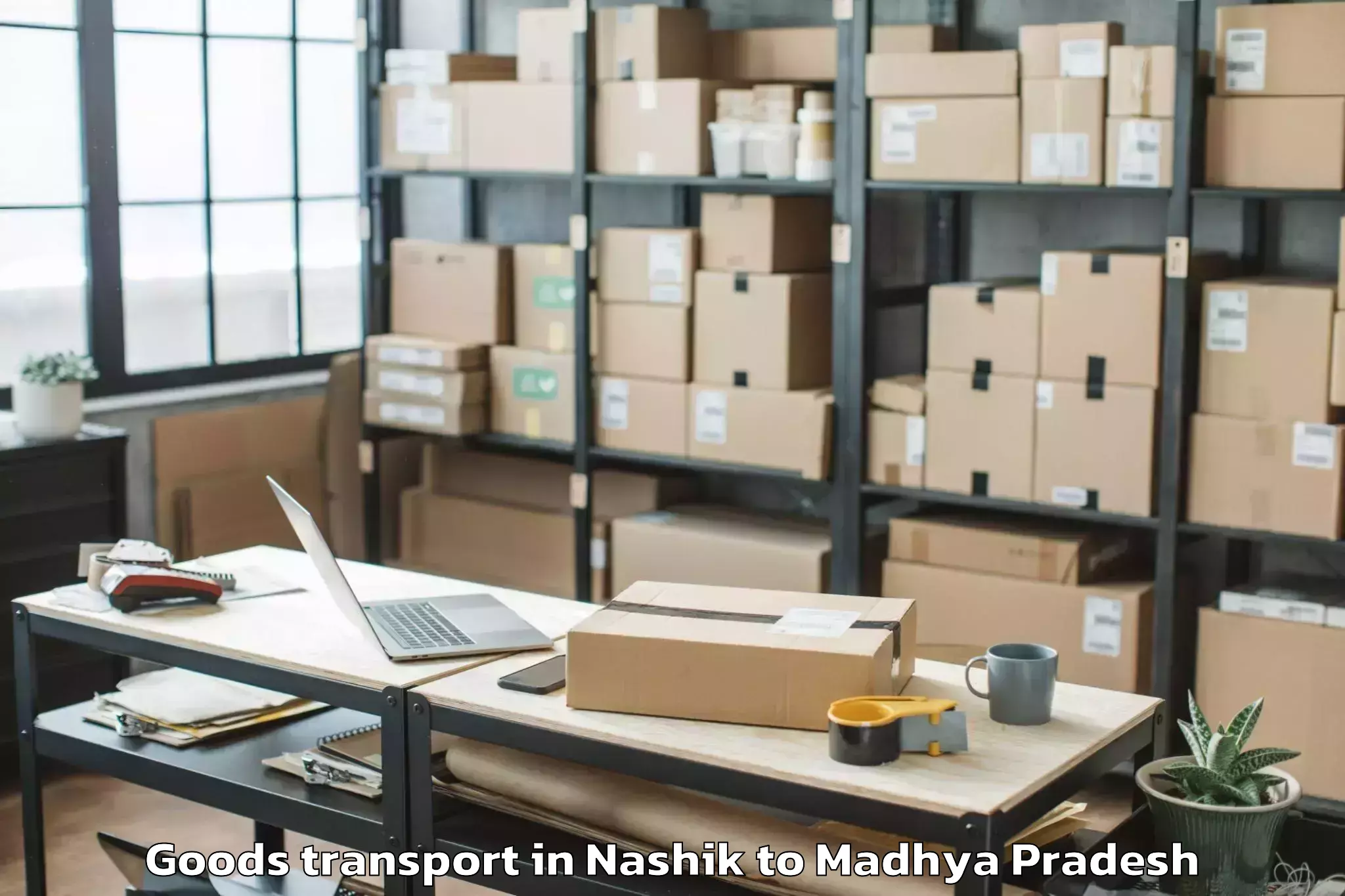 Affordable Nashik to Sage University Indore Goods Transport